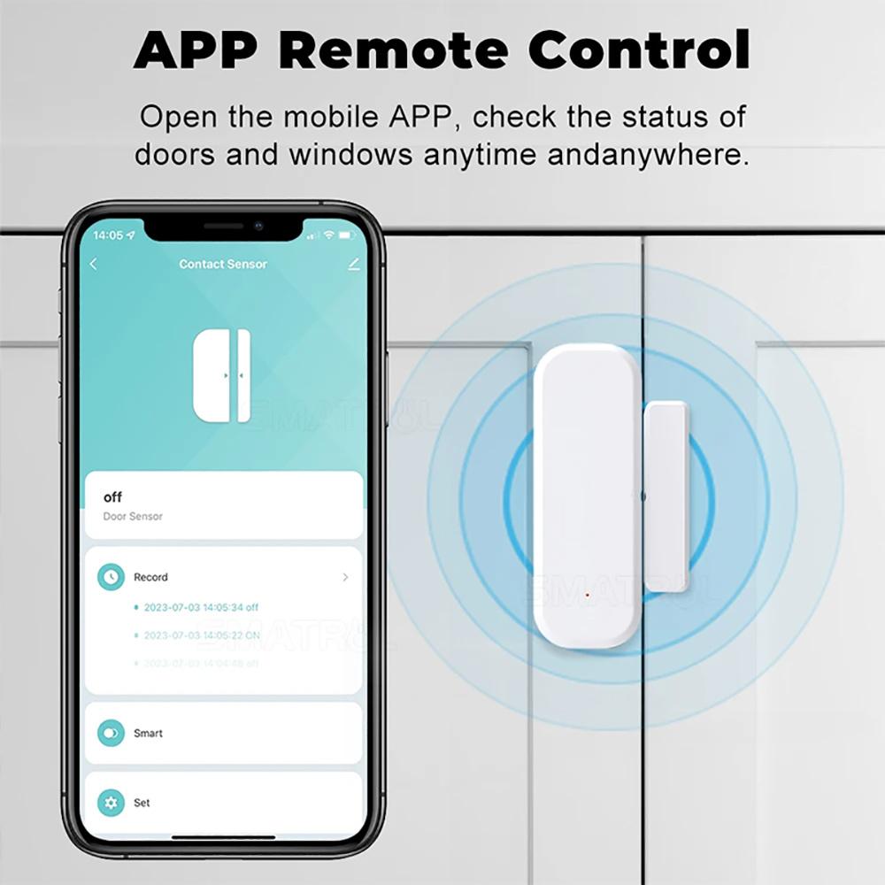 Smarter Tür-/Fenstersensor Tuya Smart Life APP Alarm WiFi Zigbee Kompatibel Automatische Szene für Alexa Google Home Öffnen Schließen Detektor