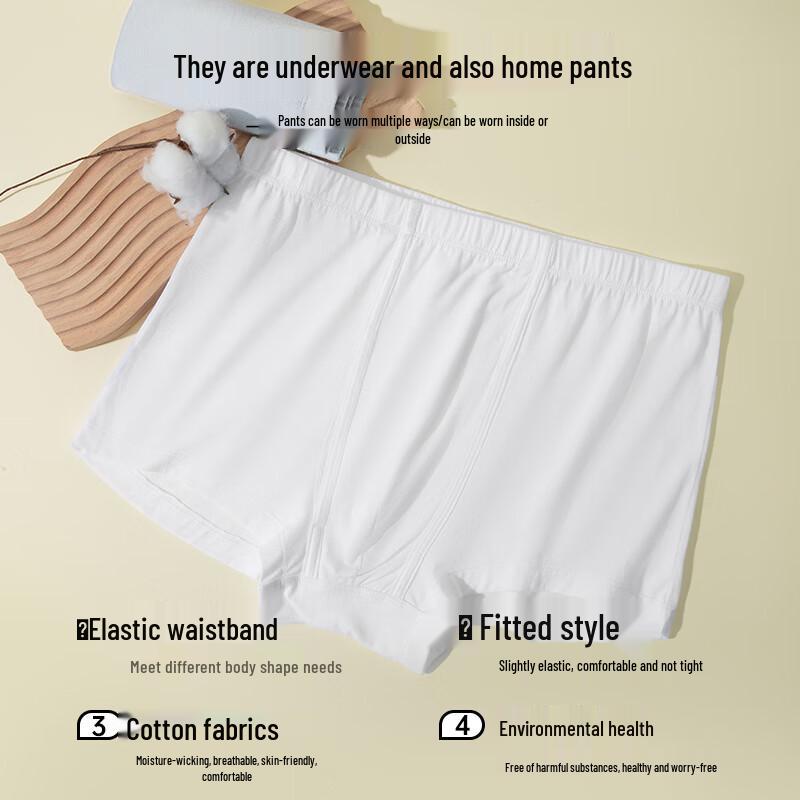 Yiershuang Men's 140-Count Long-Staple Cotton Boxer Briefs