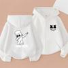 Modischer Herbst Winter Langarm Lustiger Cartoon Aufdruck Hoodie Bequemer Warmer Pullover Sportlich Lässig Kinder Reißverschluss Jacke Hoodie