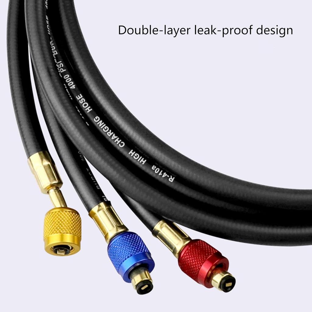 3pz Tubo di Ricarica AC Refrigerante R410 Pressione di Lavoro 800-4000 PSI Adatto per HVAC Aria Condizionata R134a R32 Manometro Collettore Refrigerante