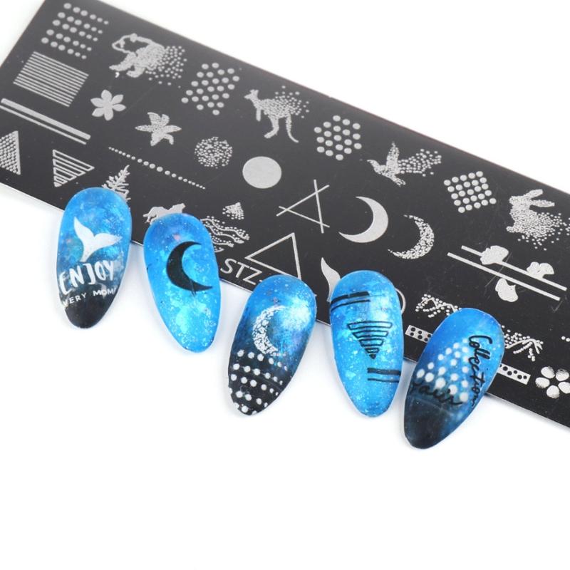 Nail Art Stamping Plates Flower Moon Snowflake Animals Design Nail for Image Stamp Plates Manicure Templates Nail Art To