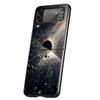 Universe Starry Sky Moon Hard PC Phone Case For Samsung Galaxy Z Flip 7 6 5 4 Black Cover For Galaxy Z Flip 3 Foldable Funda Bag