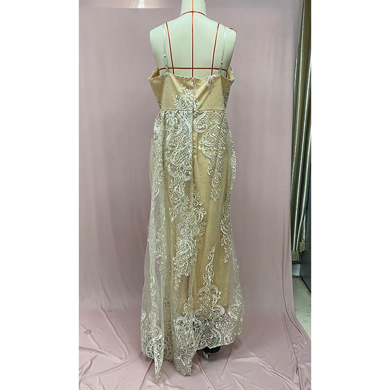 2026 Summer Camisole Sleeveless Dress Mesh Hollow-out Split Long Dress Elegant and Versatile Plus Size Evening Dress