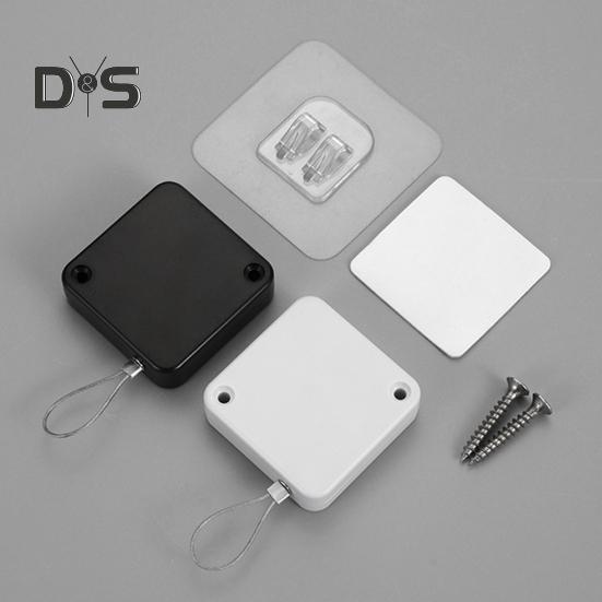 Automatisk dørpumpe med stålvire, justerbar, stansfri, selvklebende veggmontering, baderom, soverom, skyvedør, lukkeanordning