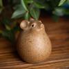 Handmade Coarse Pottery Mouse Tea Pet Cute Animal Figurine Modern Gongfu Tea Accessory for Home Decor