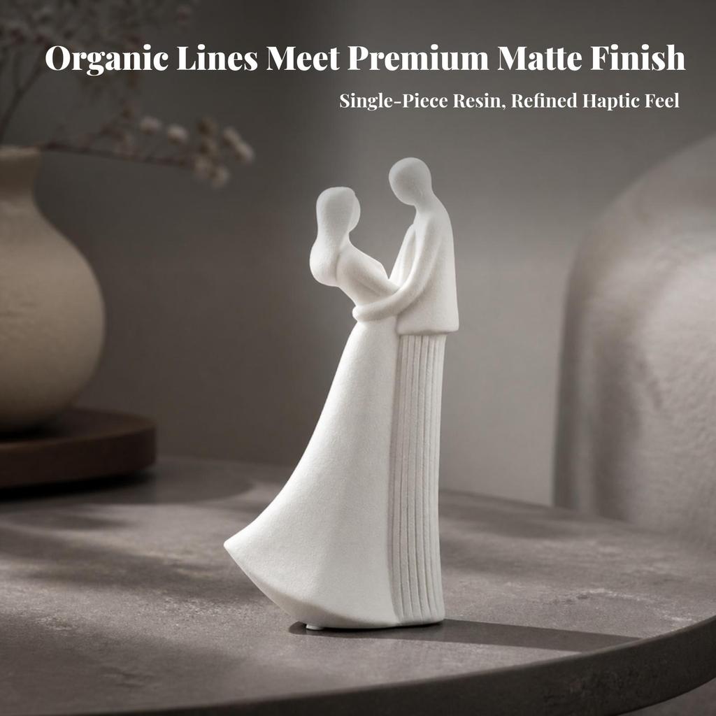 Abstract Couple Figurine Modern Sculpture Minimalist for Couples