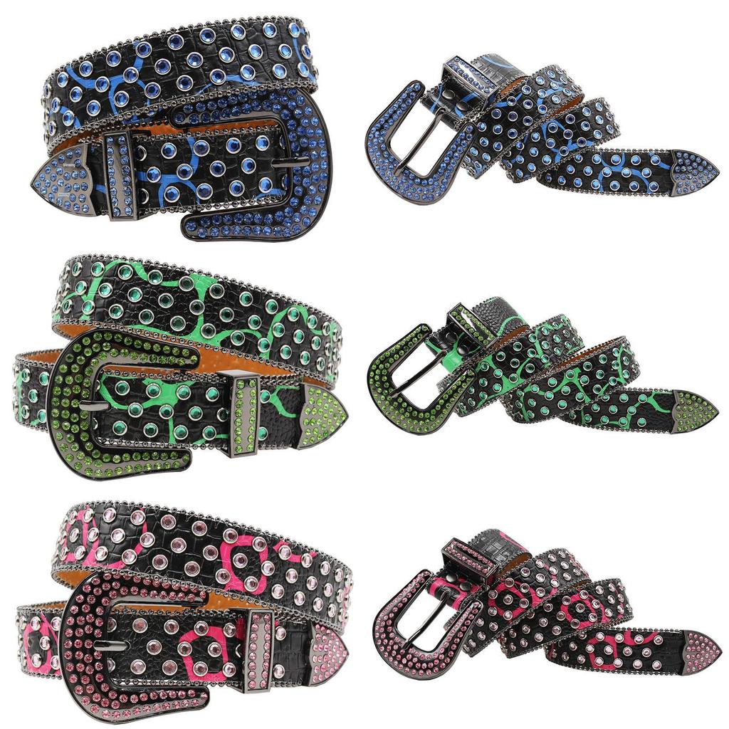 European & American Style Rhinestone Punk Belt for Men & Women