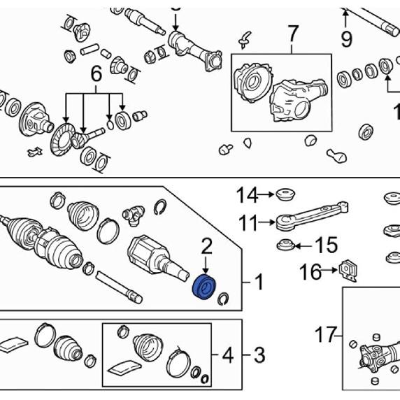 2 Pcs 90310-58003 Rear Axle Shaft Oil Seal Fit for Toyota 2005- Tacoma 2003-2012 4Runner 2007-2012 FJ Cruiser (Left Right Rear)