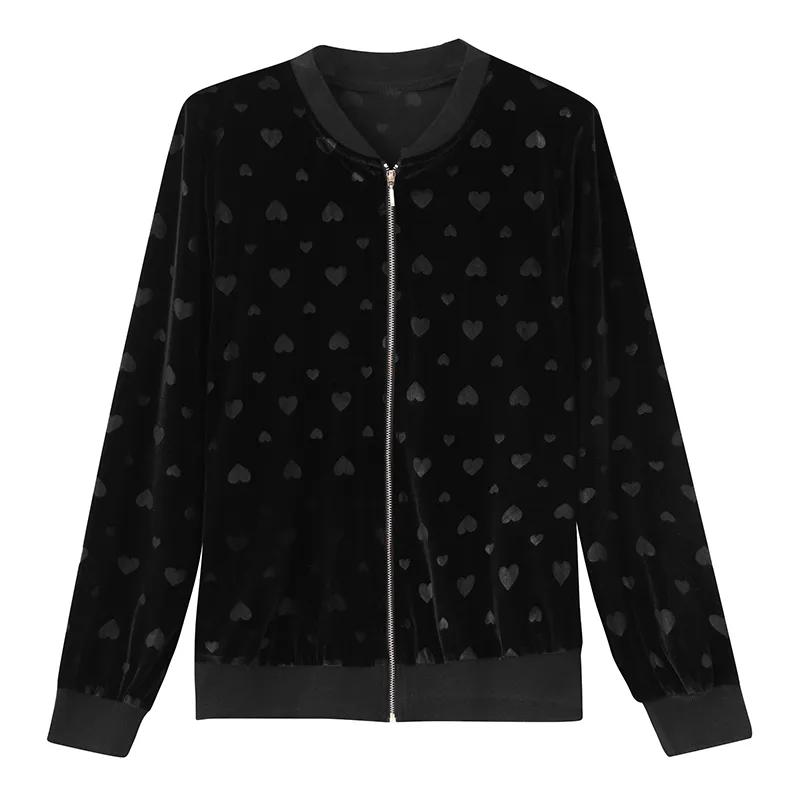 Frühlings- und Herbstmode Goldenes Samt Kurze Jacke Damen Locker Baseballuniform Strickjacke Top