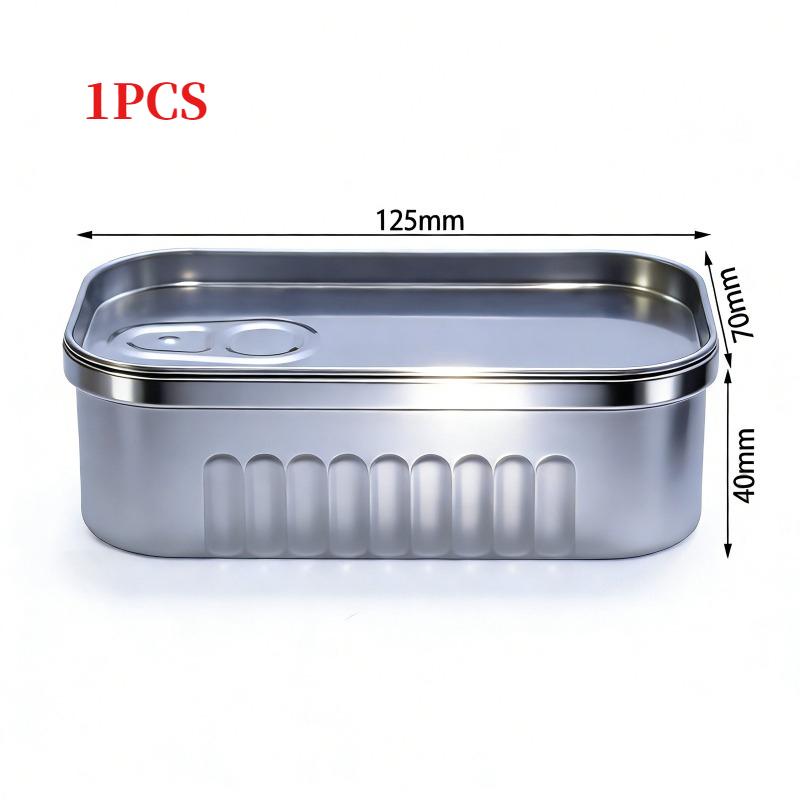 1/2PCS Sardine Can Shaped Storage Tin Box Portable Metal Material Sealed Jar with Lid for Storing Small Items Household Goods