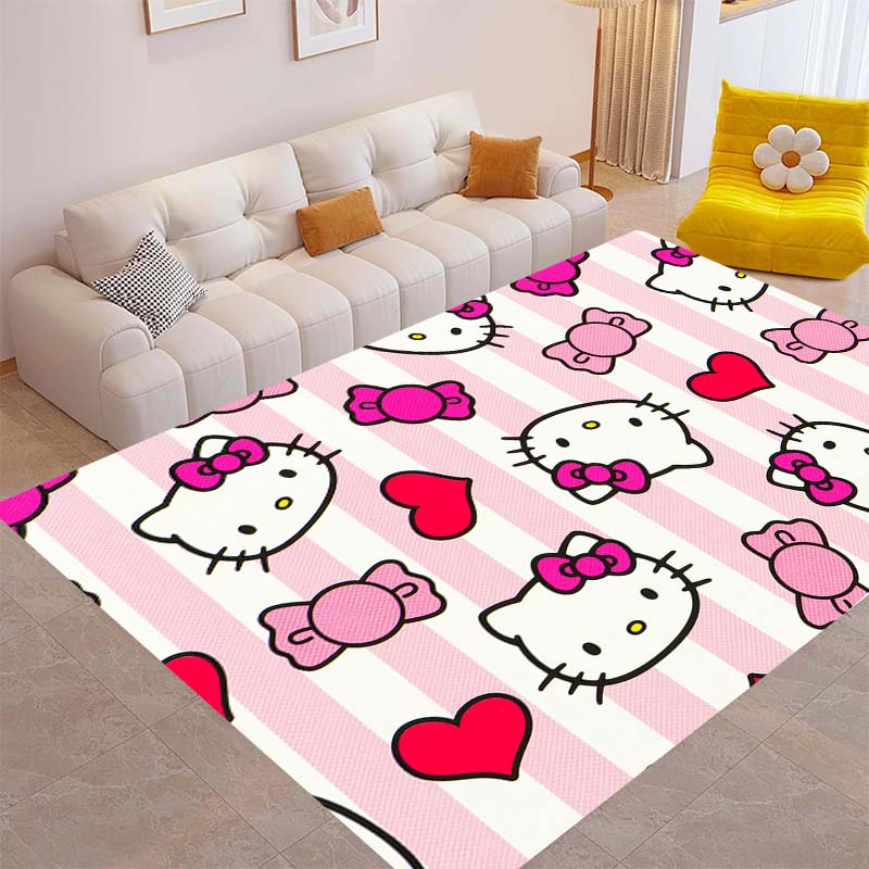 This Brand New Hello Kitty Rug Is Perfect for Home Décor and Can Be Used In Game Rooms, Bedrooms, Living Rooms, and Other Spaces