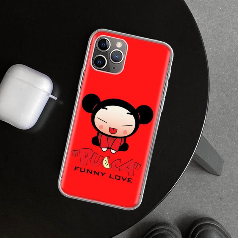 Cute Cartoon Pucca Garu Phone Case Cover for iPhone 11 12 13 Mini 14 15 Plus 16 Pro Max 17 Air 7 8 + SE Art Customized Fundas 11
