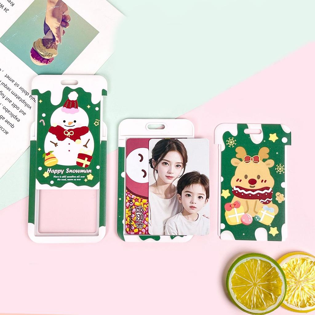 Cordon porte-clés de Noël avec porte-cartes, cordon tour de cou, badge arbre de Noël, bonhomme de neige, cordon pour infirmières, enseignants, étudiants