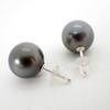 [Used] K14WG South Sea Black Pearl Earrings/j12-2