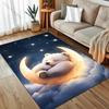 Kleiner Bär schläft auf dem Mond Druck Teppich für Schlafzimmer Wohnzimmer Bettseite Sofa Bodenmatte Moderne Heimdekoration Bereichsteppich Geschenke
