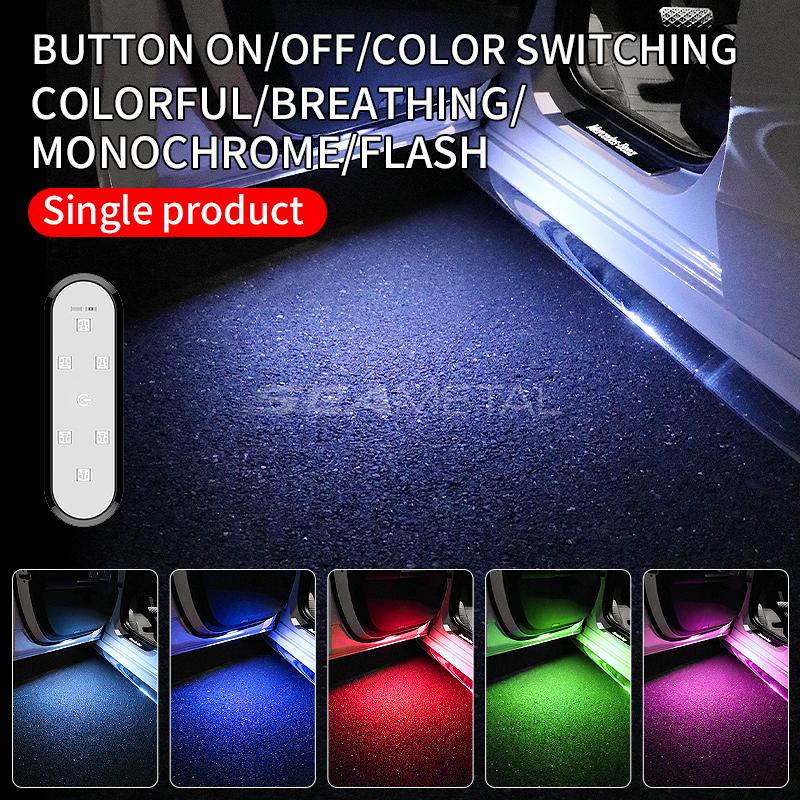 SEAMETAL 1pc Car Door Edge Light LED Safety Lamp RGB Colorful Ambient Light Anti Collision Warning Lamp for Vehicle Door Opening