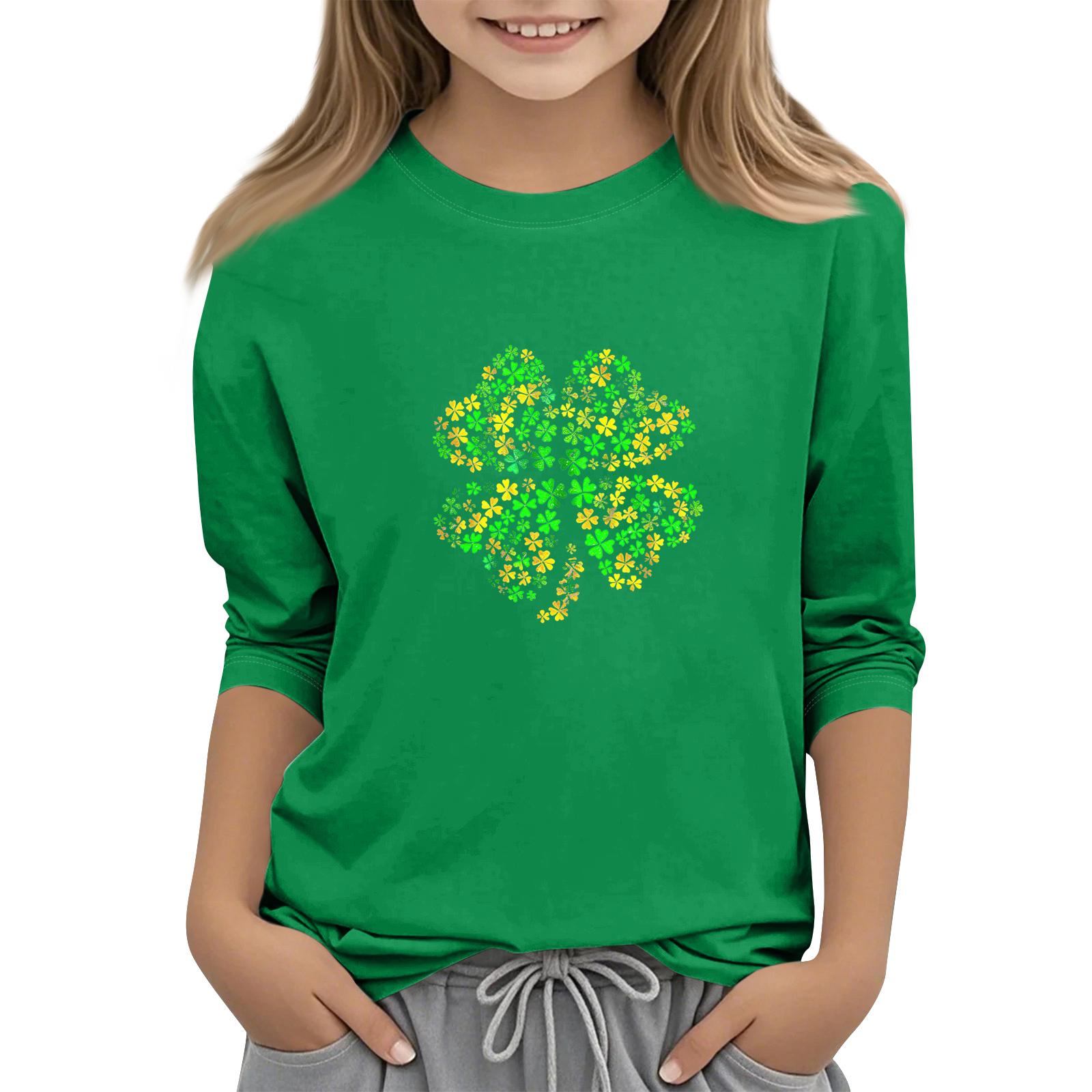 

Children s Casual Seven-Quarter Sleeve Round-Neck Fashion T-Shirt Top 160 красный