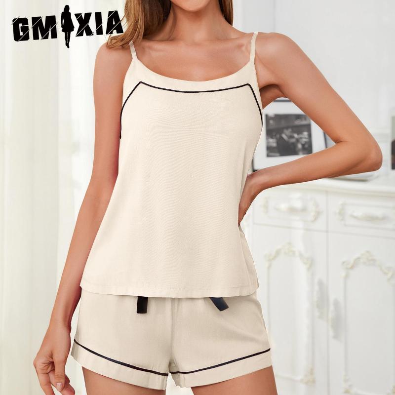 GMXIA Sexy Pyjamas Female Summer Thin Suspenders Shorts Homewear Suit