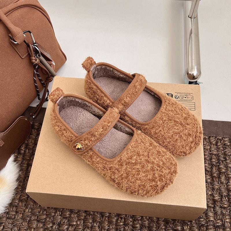 

Processing customized new women s winter outer wear Mao Mao shoes non-slip soft sole warm Korean version popular Mary Jane 41