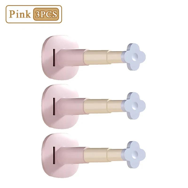 1-10PCS No Drill Wall Mounted Clothes Rack Adjustable Hanging Organizer for Balcony Laundry Storage Space Saving Home Drying Rod
