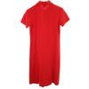 Lacoste Made In Japan Short Sleeve Polo One Piece 40 Red Kanoko Fabric Women Used