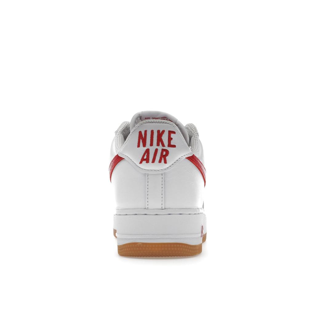 Nike Air Force 1 Low Color of the Month - White University Red Unisex Sneakers Gum-Yellow DJ3911-102