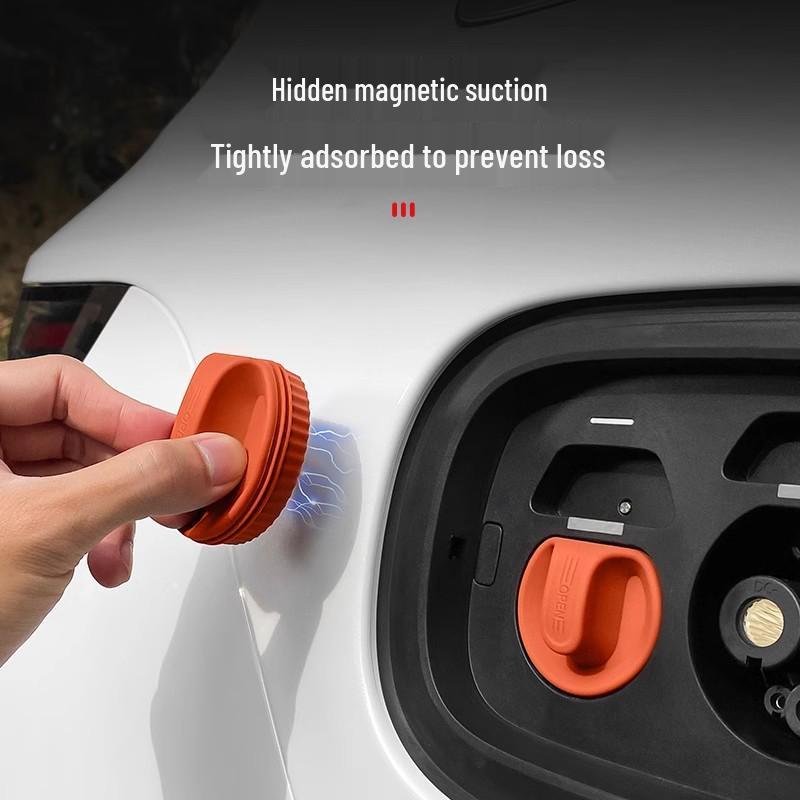 Silicone Waterproof Magnetic Charging Port Cover for Ideal L6-L9 Cars - Black Tech Accessory