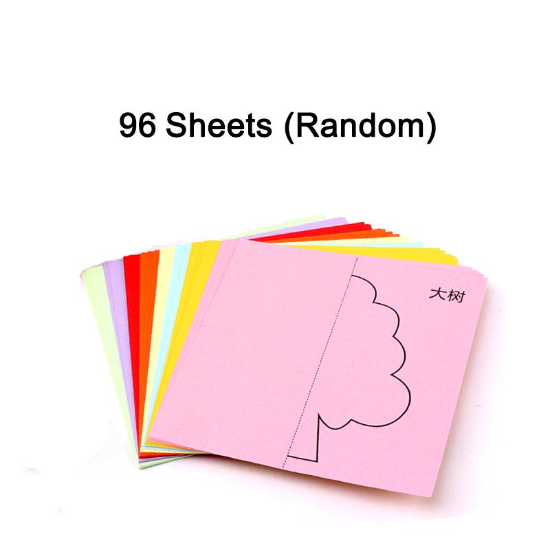 96 Sheets Paper-Cut Set Paper Cutting Scissor Skills Activity Cutting Book Kids DIY Crafts Toys Kits with Child-Safe Scissors