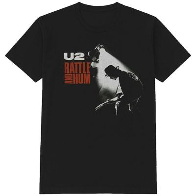 U2 Rattle Hum Album Cover Band Logo Schwarz Kurzärmeliges Unisex T-Shirt