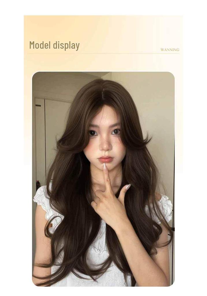 Women's Long Curly Lace Front Wig, Middle Part, Fluffy Daily Wear