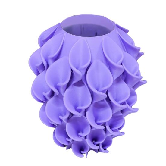 

3D Printed Red Gold Flower Vase Sculptural Wave Geometric Textured Decorative Ripple Vase Modern Boho Home Decor for Coffee Table Shelf Entryway