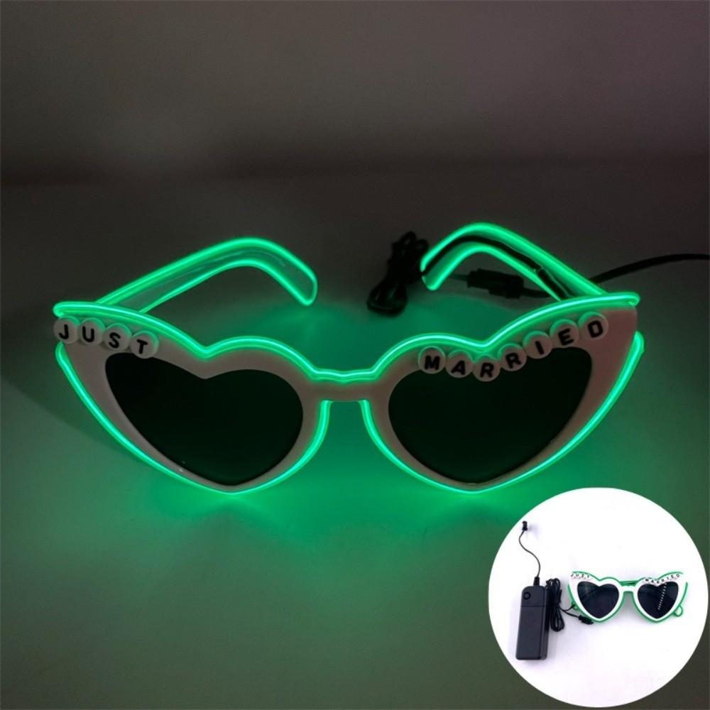 Lunettes LED Carrées Lunettes Cœur Lumineux Lunettes de Soleil Lumineuses Décoratives Fête