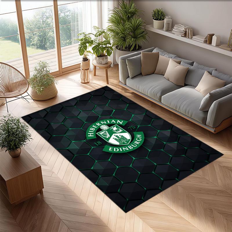 Tappeto Morbido per Pavimento Antiscivolo Hibernian FC Calcio Calcio Modello Tappeto per Interni Tappetino Decorazione Sportiva per Camera da Letto