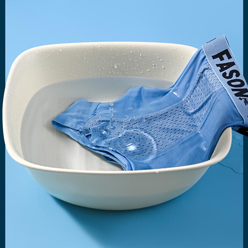 3 Pieces Men's Boxer Briefs Ice Silk Mesh Underwear Antibacterial Breathable Shorts Male Panties Underpants XL XXL 3XL 4XL