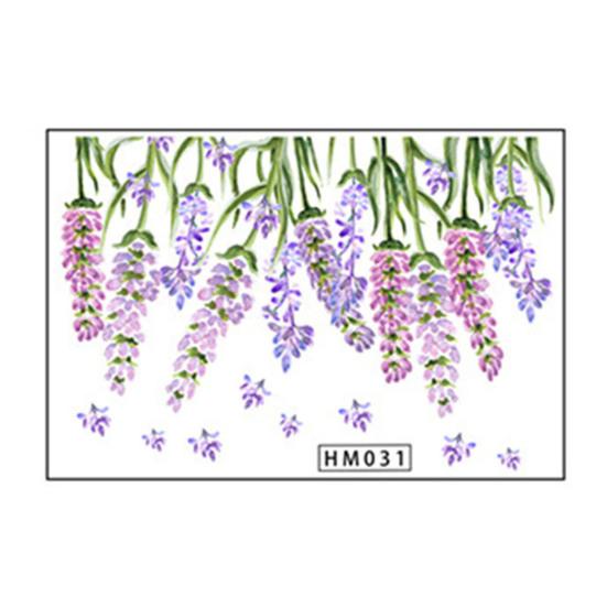 

Наклейка на кришку унітазу. Самоклеюча невицвітаюча знімна водостійка рослинна квіткова тема. Декор наклейки на кришку унітазу. D