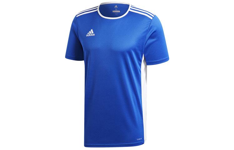 

Adidas T Shirts Men s Blue Crew Neck Moderate Straight Fit CF1037 S