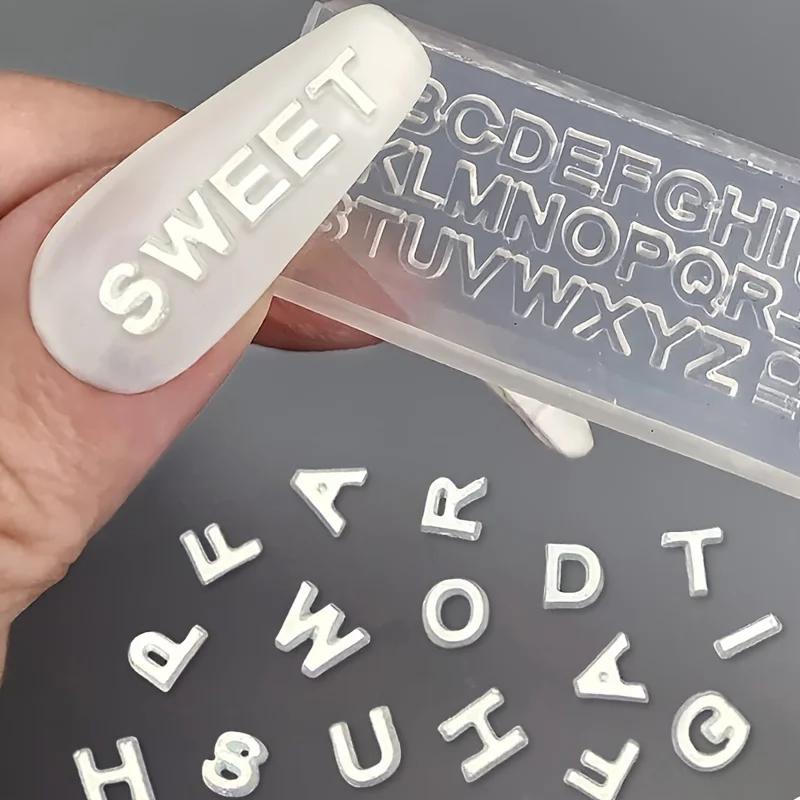 

3D A-Z Letter 0-9 Number Silicone Mold, 26 Alphabet Nail Art Resin Molds for DIY Nail Accessories United States