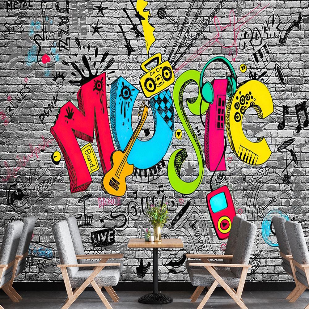 Graffiti Wallpaper Music Graffiti Photo Wall Mural Kids Bedroom Wall Mural Home Decor