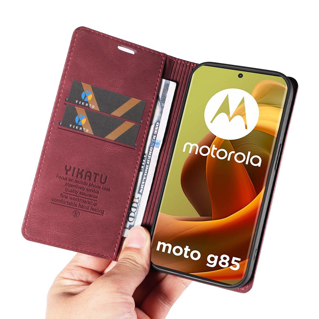 YIKATU YK-004 For Motorola Moto G85 5G/S50 Neo 5G Case Leather Phone Wallet Cover Skin-Touch