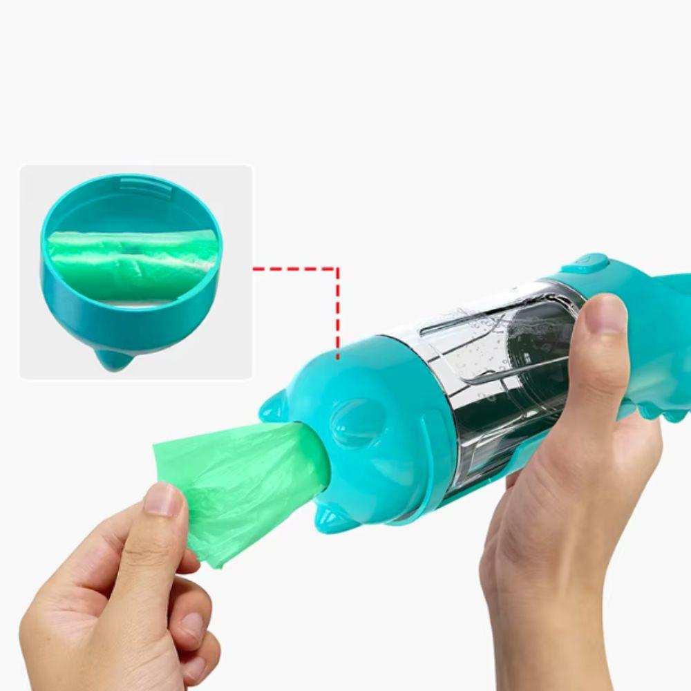 with Trash Bag Box and Shovel Pet Dog Water Bottle 3 in 1 Dog Food Feeder Walking The Dog