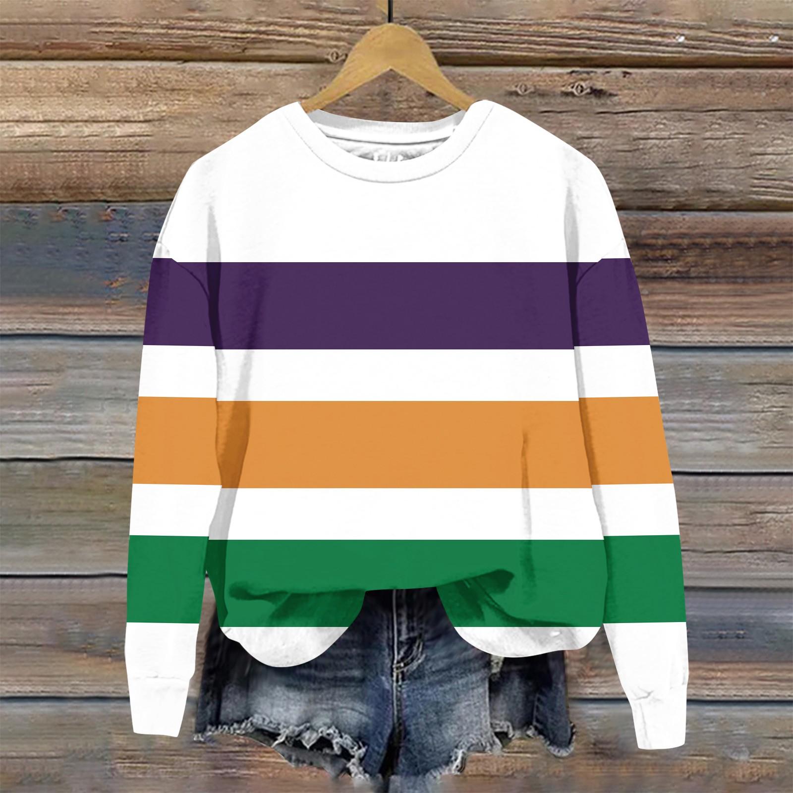 

Женская повседневная модная рождественская печать с длинным рукавом и круглым вырезом, пуловер, верхняя блузка S армия зеленый