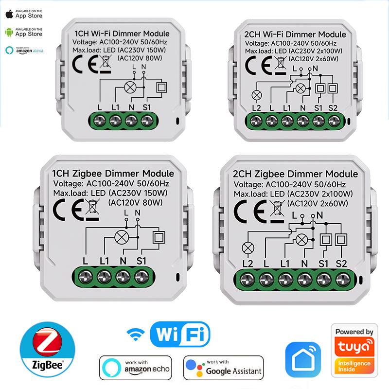 Zigbee Relay Smart Switch, Mini WiFi Smart Switch Module, Dimmer Switch for Light Control