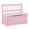 2 In 1 Wooden Toy Box Seat Storage Bench Storage Chest Cabinet Organiser With Safety Pneumatic Rod Pink