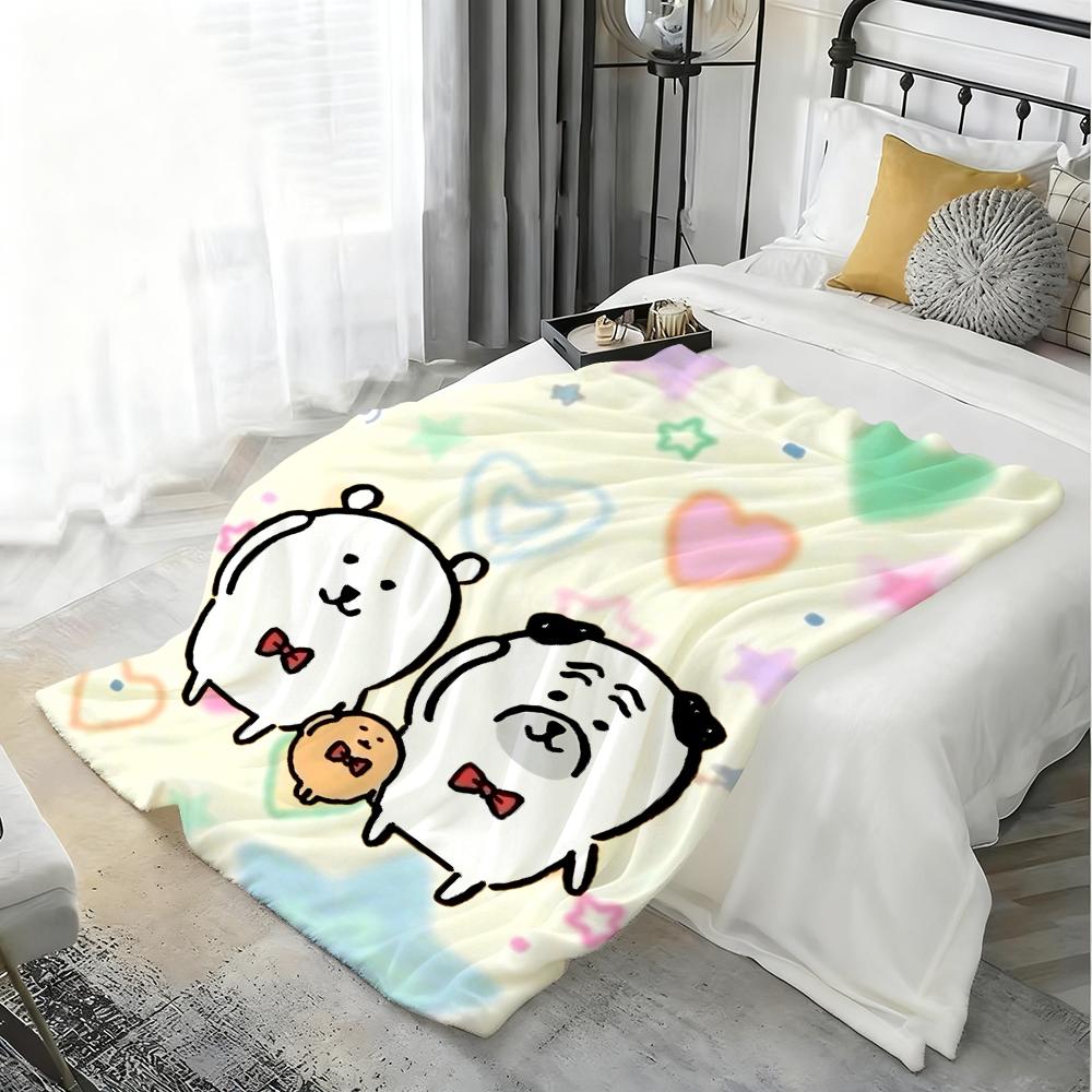 Character J-Joke Bear Throw Lightweight 240g Flannel Blanket Soft Skin-friendly for Summer Cooling 80x120cm(31x47inch)