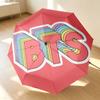 Bts Fan Art 8 Ribs 3Fold Black Glue Uv Protection Umbrella Sun Protection Rainproof Compact Folding Umbrella For Travel Daily Use C92377