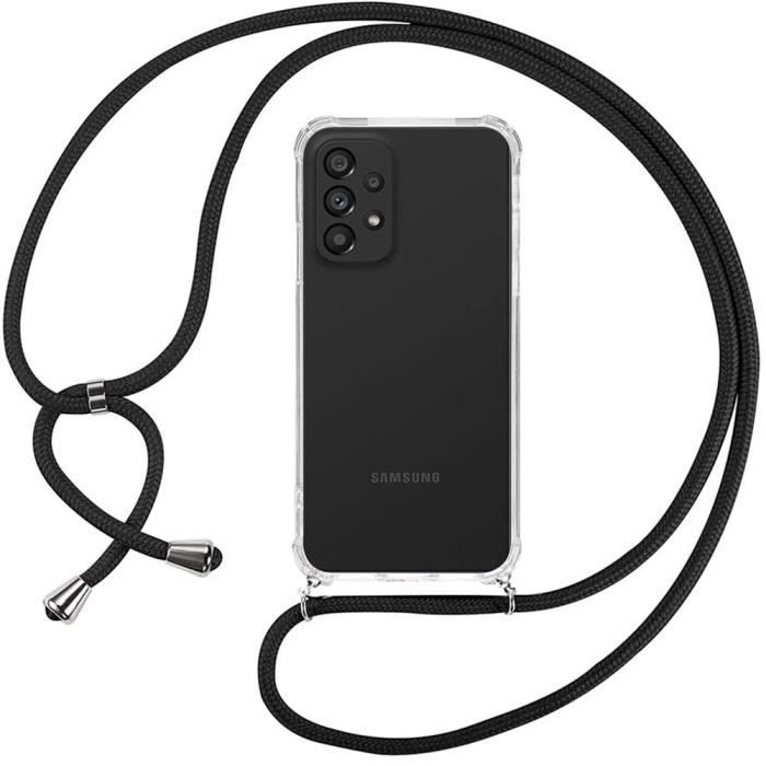 Coque de Protection - PROSHOP - Samsung Galaxy A73 5G - Souple - Transparent-Noir - Anti-choc