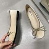 Fashion Red Fashion Silk Footwear Women Ballet Flats Shoes Designer Shallow Female Round Toe Butterfly-Knot Ladies Flats Slides Shoes