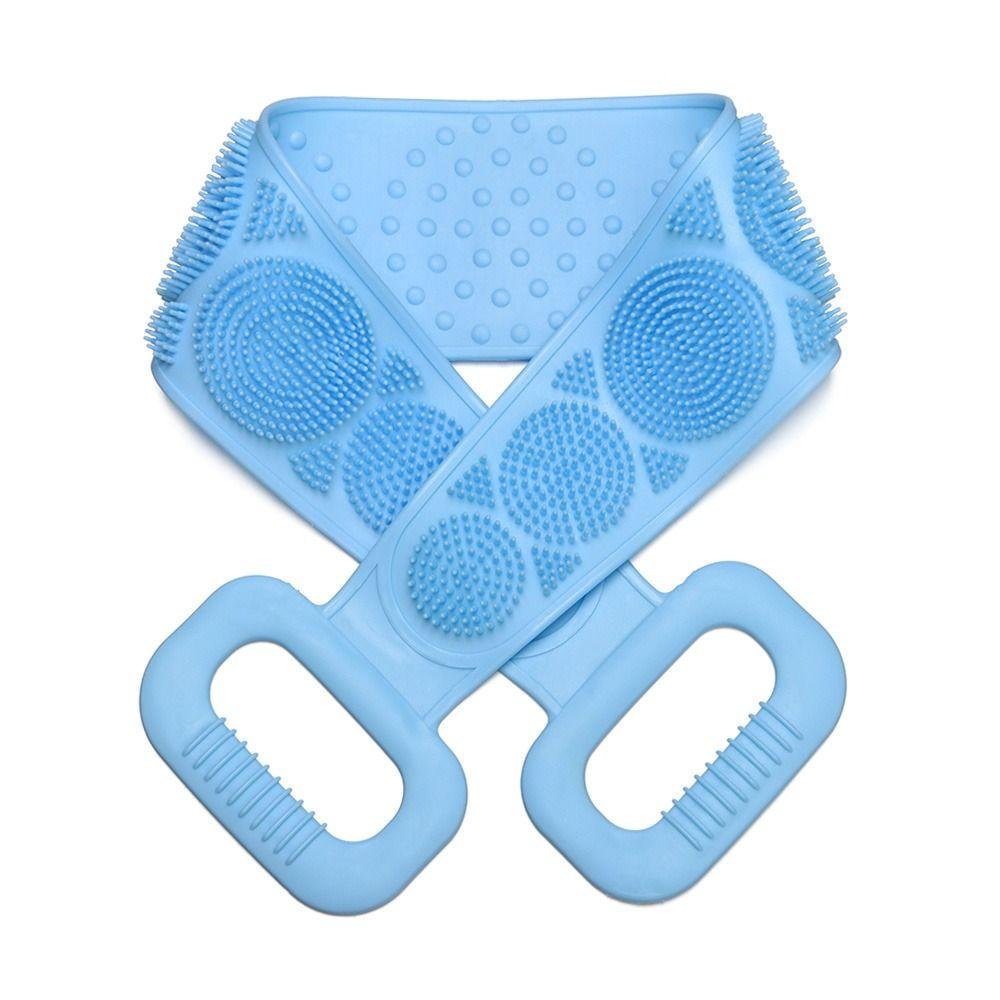 Blue Bath Brushes Bathroom Supplies Silicone Brush Double-Sided Bath Towel Body Scrub Scrubbers