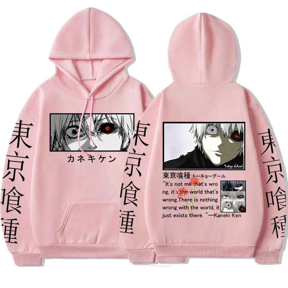 Anime Tokyo Ghoul Kaneki Ken Graphic Hooded Sweatshirt Casual Oversized Pullovers Men Women Hip Hop Gothic Hoodies Streetwear