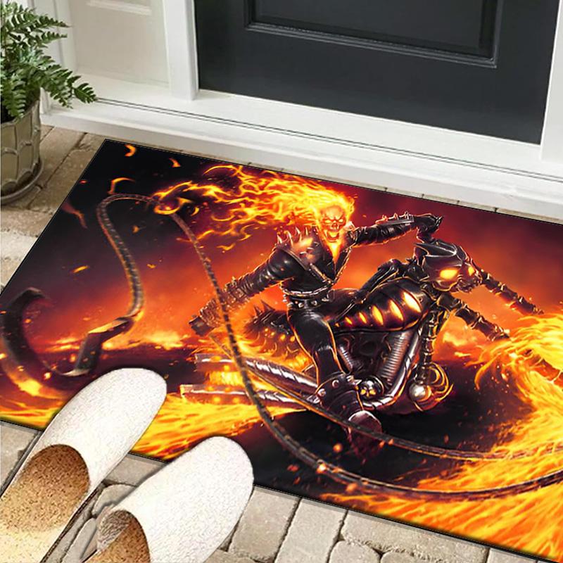 Ghost Rider Area Rug Suitable for Indoor And Outdoor,Carpets for Playroom, Homes, Offices, Living Rooms,Home Decor,Christmas Fan Gift